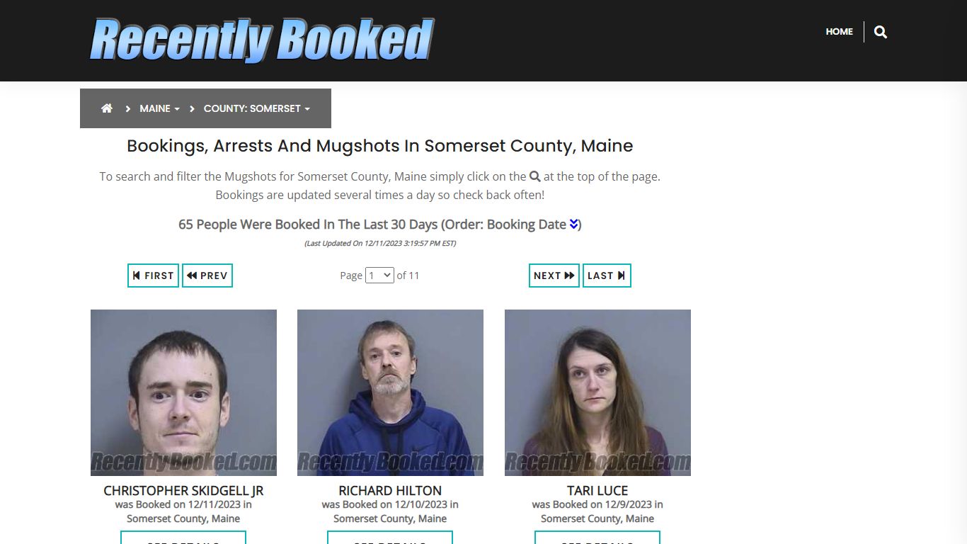Recent bookings, Arrests, Mugshots in Somerset County, Maine