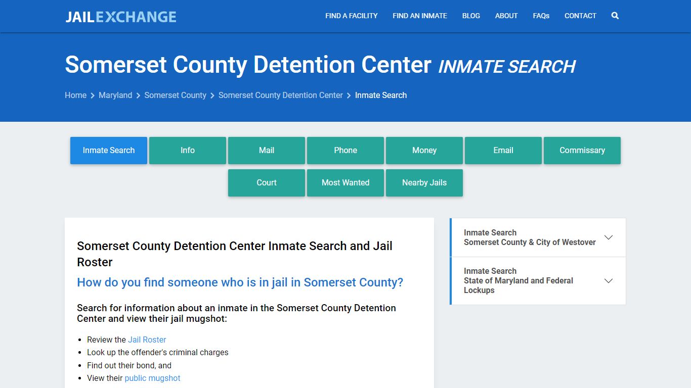 Somerset County Detention Center Inmate Search - Jail Exchange